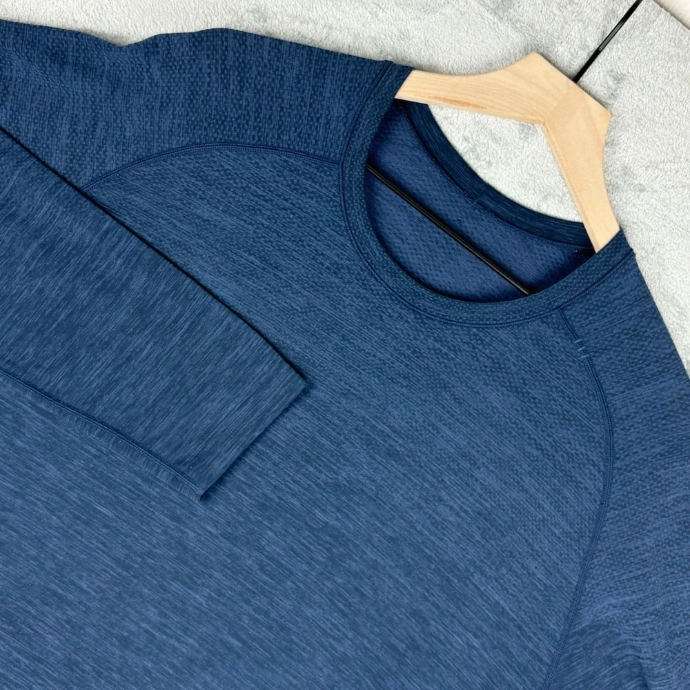Lululemon Shirt Mens‎ XL Metal Vent Tech Long Sleeve Mineral Blue True Navy